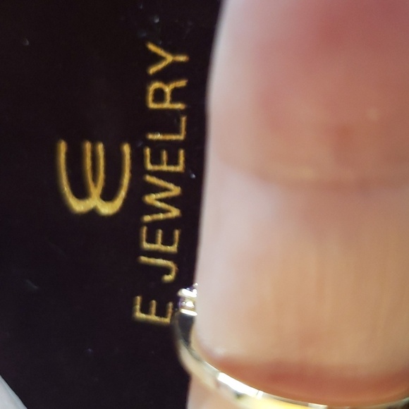 E 14K Gold Plated Rainbow Cubic Zirconia Eternity Ring Size 8 - Picture 5 of 7